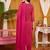 women bandhani printed regular thread work kurta with trousers & with dupatta