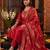women ethnic motifs embroidered regular thread work kurta with trousers & with dupatta