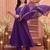 women ethnic motifs embroidered regular thread work kurta with trousers & with dupatta