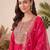 women ethnic motifs embroidered regular kurta with trousers & with dupatta
