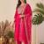 women ethnic motifs embroidered regular kurta with trousers & with dupatta