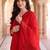 women ethnic motifs embroidered regular thread work kurta with trousers & with dupatta