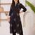 women ethnic motifs embroidered regular thread work cotton kurta with trousers