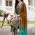 women printed regular cotton kurta with trousers & with dupatta