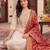 women ethnic motifs embroidered regular thread work kurta with trousers & with dupatta