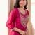 women ethnic motifs embroidered regular thread work kurta with trousers & with dupatta