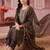women ethnic motifs embroidered regular thread work liva kurta with trousers & with dupatta