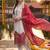 women ethnic motifs printed regular kurta with trousers & with dupatta