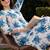 women floral printed pleated cotton kurta with trousers