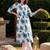 women floral printed pleated cotton kurta with trousers