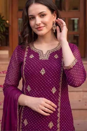 women ethnic motifs printed regular kurta with trousers & with dupatta