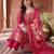 women ethnic motifs embroidered regular kurta with trousers & with dupatta