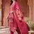 women ethnic motifs embroidered regular kurta with trousers & with dupatta