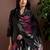women floral printed regular linen kurta with trousers & with dupatta