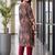 women ethnic motifs printed regular cotton kurta with trousers