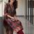 women ethnic motifs printed regular cotton kurta with trousers