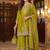 women ethnic motifs embroidered regular kurta with sharara & with dupatta