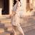 women floral printed regular thread work kurta with dhoti pants