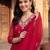 women ethnic motifs printed regular thread work kurta with trousers & with dupatta