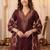 women ethnic motifs embroidered regular thread work kurta with trousers & with dupatta