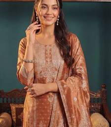 women ethnic motifs regular kurta with trousers & with dupatta