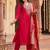 women ethnic motifs embroidered regular kurta with trousers & with dupatta
