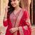 women ethnic motifs embroidered regular kurta with trousers & with dupatta