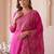 women ethnic motifs embroidered regular thread work cotton kurta with trousers & with dupatta