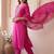 women ethnic motifs embroidered regular thread work cotton kurta with trousers & with dupatta