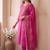 women ethnic motifs embroidered regular thread work cotton kurta with trousers & with dupatta