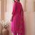 women ethnic motifs embroidered regular thread work cotton kurta with trousers & with dupatta