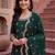 women ethnic motifs embroidered regular kurta with trousers & with dupatta