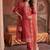 women ethnic motifs embroidered regular thread work kurta with trousers & with dupatta