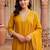 women embroidered regular sequinned kurta with trousers & with dupatta
