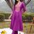 women ethnic motifs embroidered pleated thread work kurta with trousers
