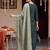 women ethnic motifs embroidered regular thread work liva kurta with trousers & with dupatta