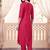 women ethnic motifs embroidered regular thread work kurta with trousers