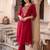 women ethnic motifs embroidered regular kurta with trousers