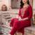 women ethnic motifs embroidered regular kurta with trousers