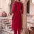 women ethnic motifs embroidered regular kurta with trousers