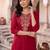 women ethnic motifs embroidered regular kurta with trousers