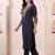 women ethnic motifs embroidered regular thread work kurta with trousers