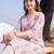 women printed regular cotton kurta with trousers