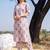 women printed regular cotton kurta with trousers