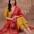 women ethnic motifs regular thread work kurta with trousers & with dupatta