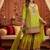 women floral embroidered regular kurta with sharara & with dupatta