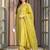 women ethnic motifs embroidered regular thread work liva kurta with trousers & with dupatta