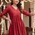women empire thread work liva kurta with trousers