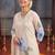 women floral printed regular linen kurta with trousers & with dupatta