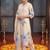 women floral printed regular linen kurta with trousers & with dupatta
